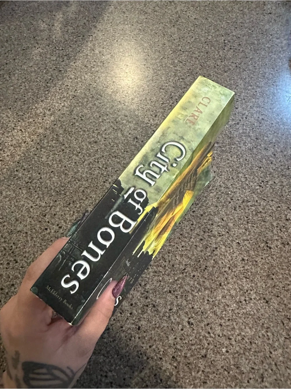 City of Bones Paperback Book - Yellow/Green Cover